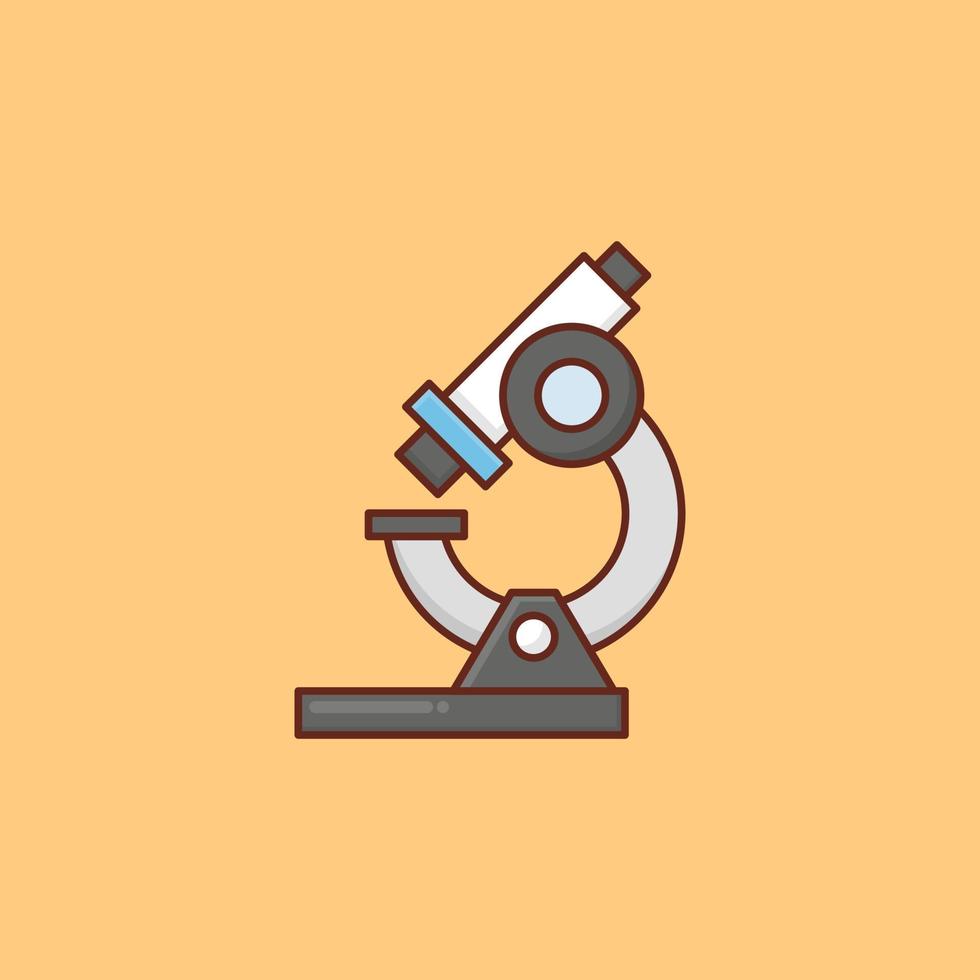 illustration vectorielle de microscope sur un arrière-plan. symboles de qualité supérieure. icône de couleur plate de ligne vectorielle pour le concept et la conception graphique. vecteur