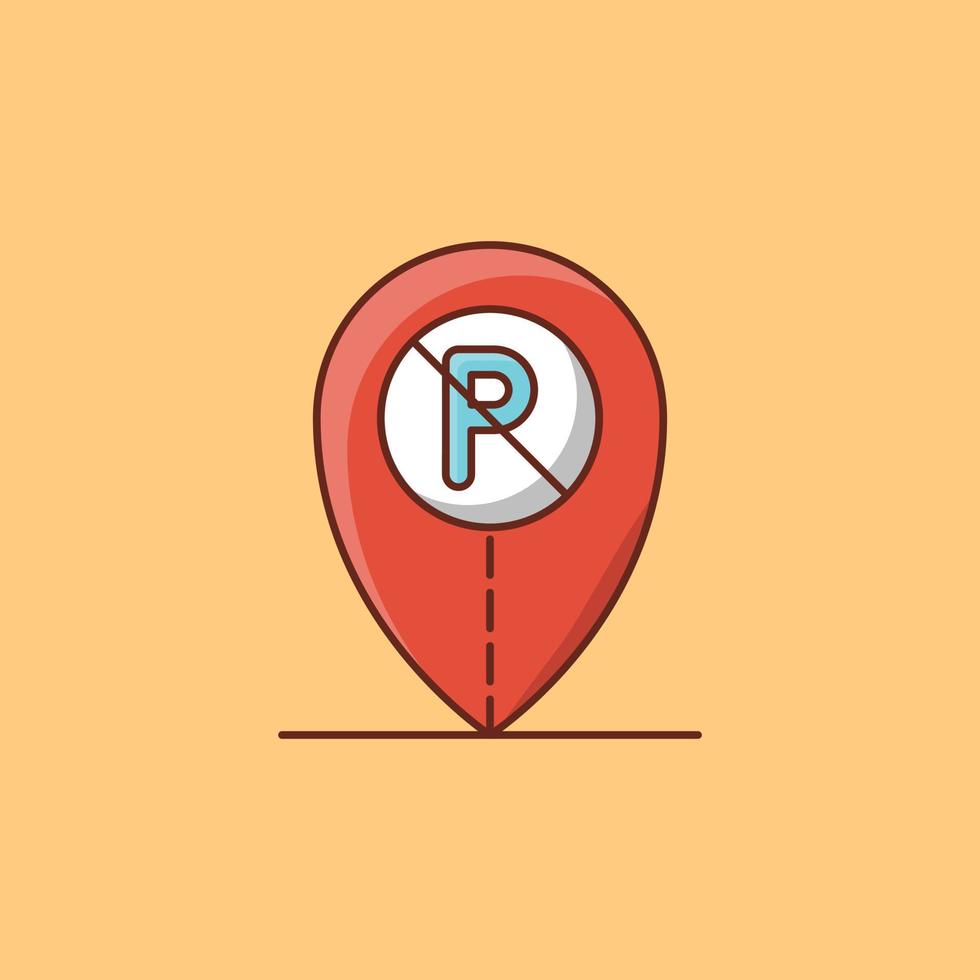 pas d'illustration vectorielle de stationnement sur un arrière-plan. symboles de qualité supérieure. icône de couleur plate de ligne vectorielle pour le concept et la conception graphique. vecteur