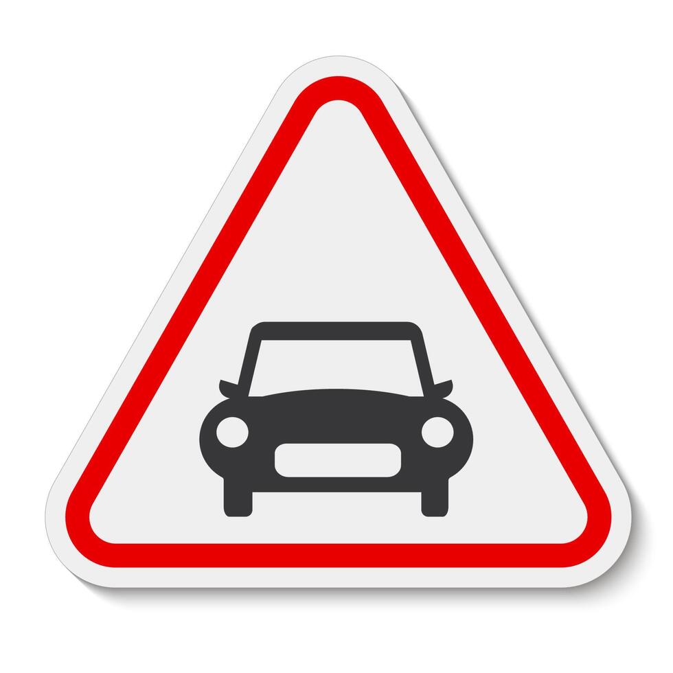 signe d'interdiction de voiture sur fond blanc vecteur