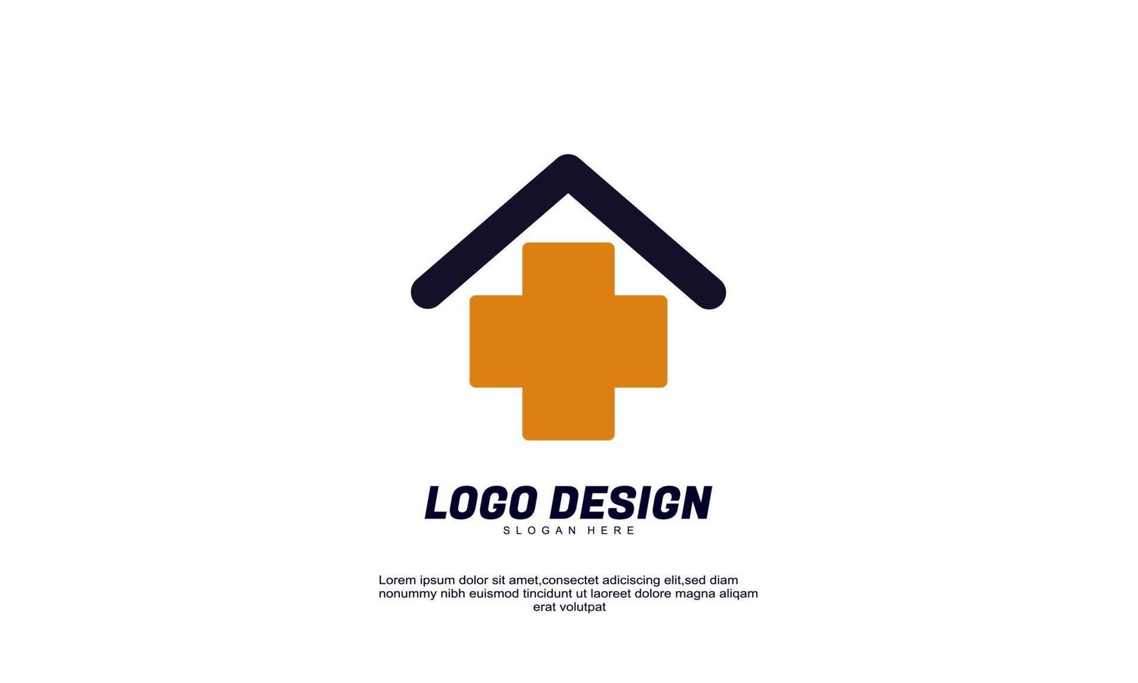 logo créatif abstrait pour maison médicale ou saine avec modèle de conception coloré vecteur