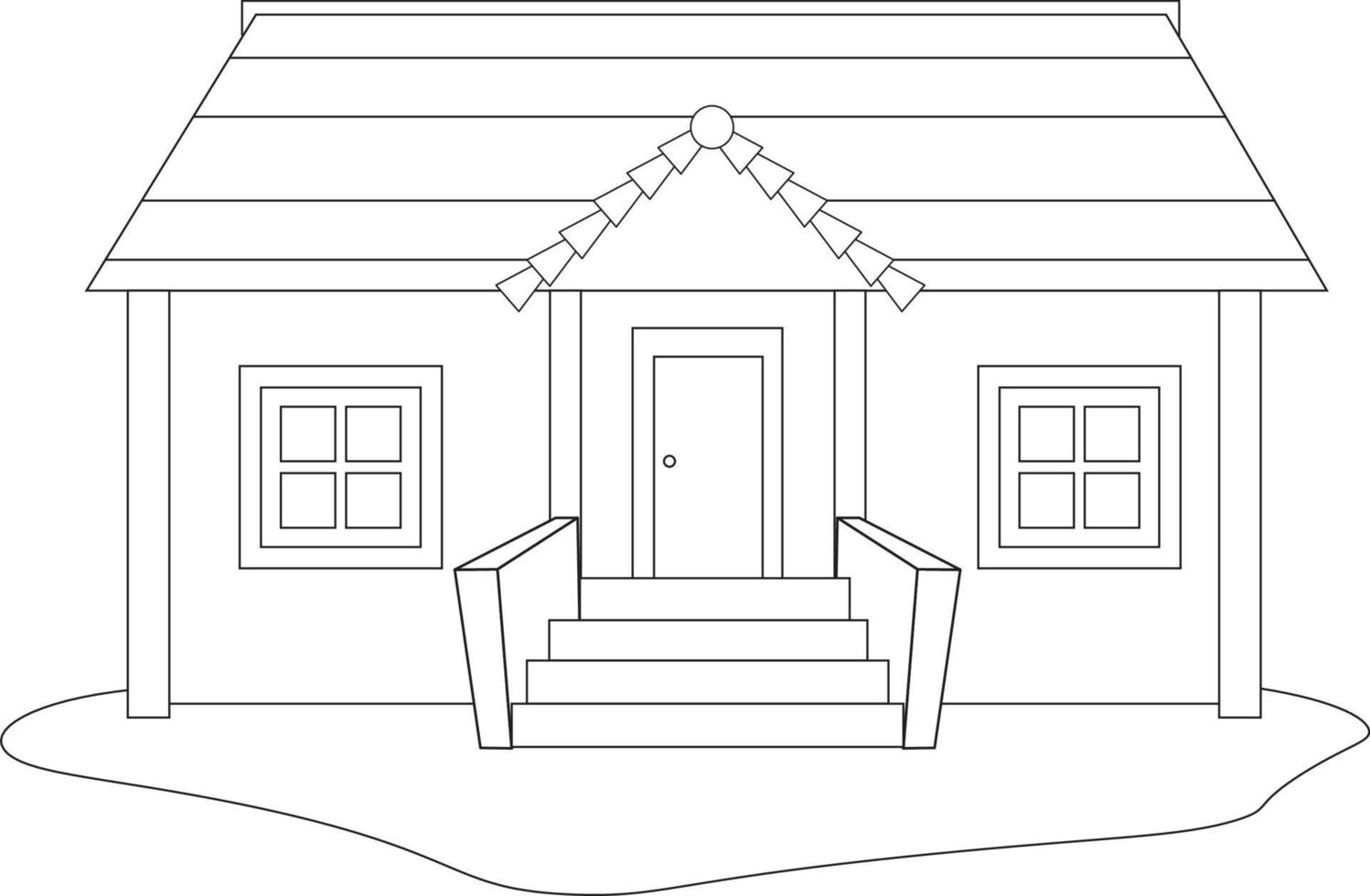 conception de page de coloriage de maison. conception de pages à colorier pour les enfants. conception de page de coloriage simple. vecteur