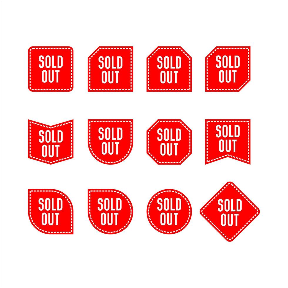 collections de conception de vecteur de badge soldout