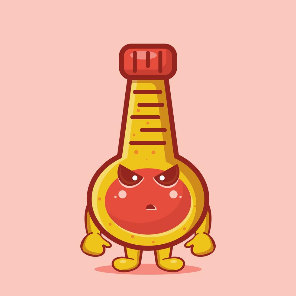 mascotte de personnage de bouteille de mayonnaise folle dessin animé isolé dans un style plat vecteur