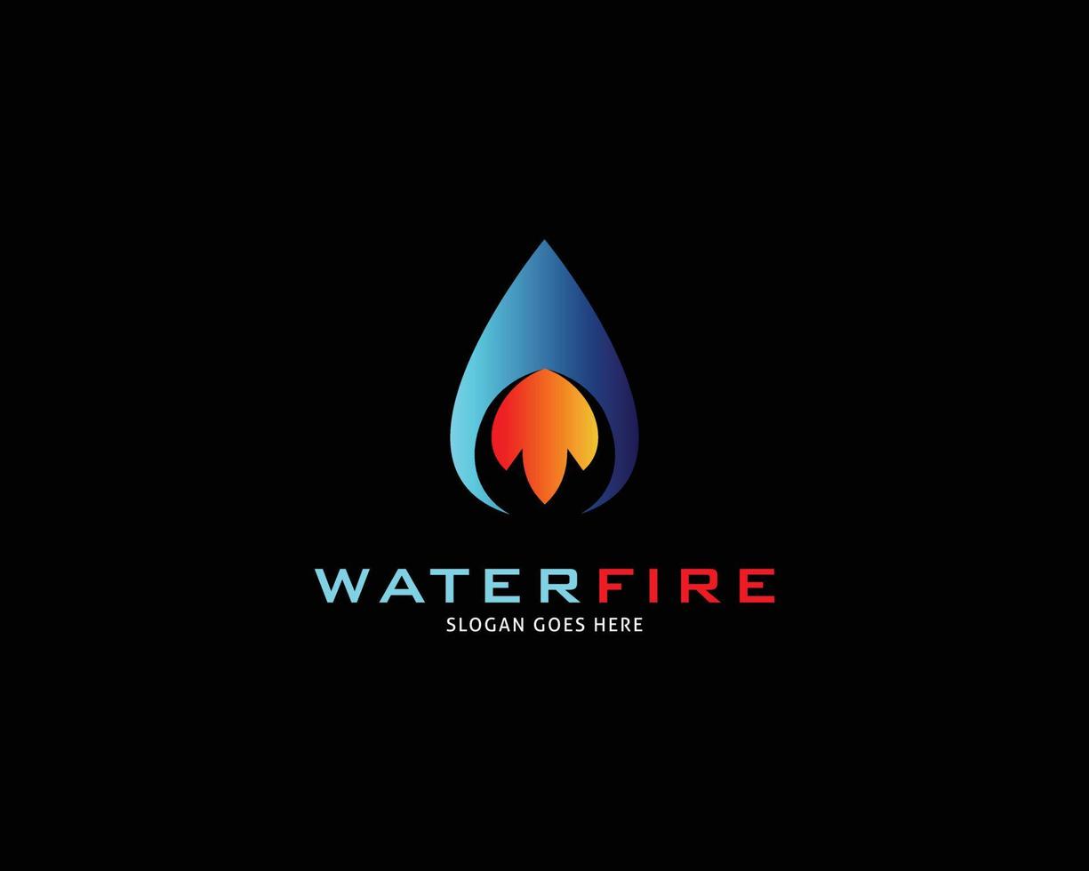 icône de modèle de conception de logo de feu de goutte d'eau vecteur