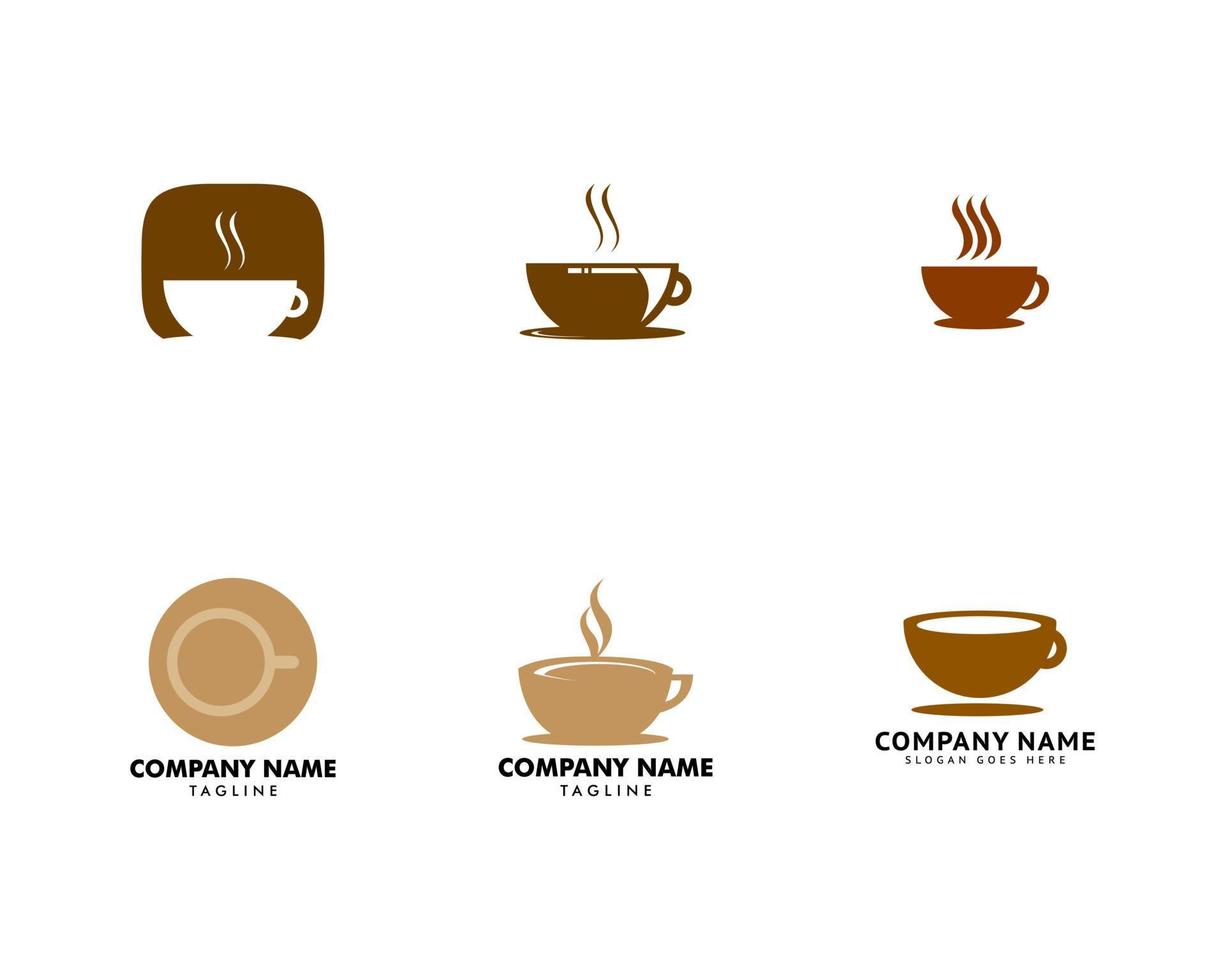 ensemble de café logo icône modèle conception illustration vectorielle vecteur