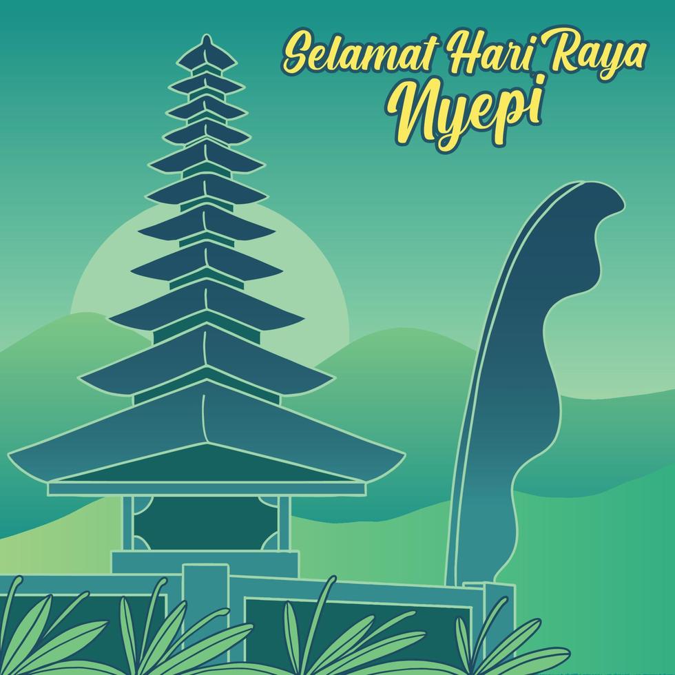 fond traditionnel de cérémonie balinaise nyepi vecteur