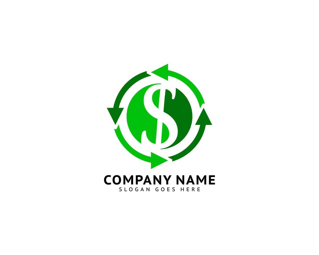 modèle de logo d'échange d'argent, conception de vecteur d'échange de devises, flèches d'échange et logotype dollar