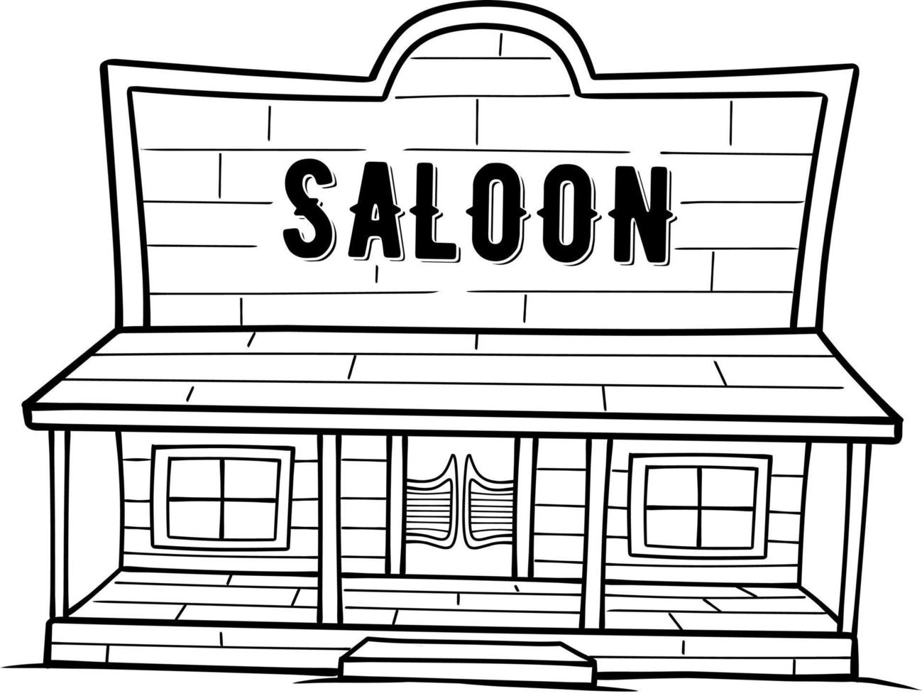 maison ou saloon de cow-boy vecteur