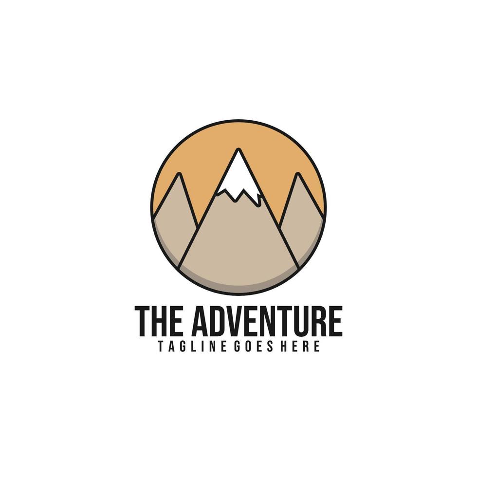 le modèle de logo minimaliste d'aventure. création de logo de montagne. illustration vectorielle. vecteur