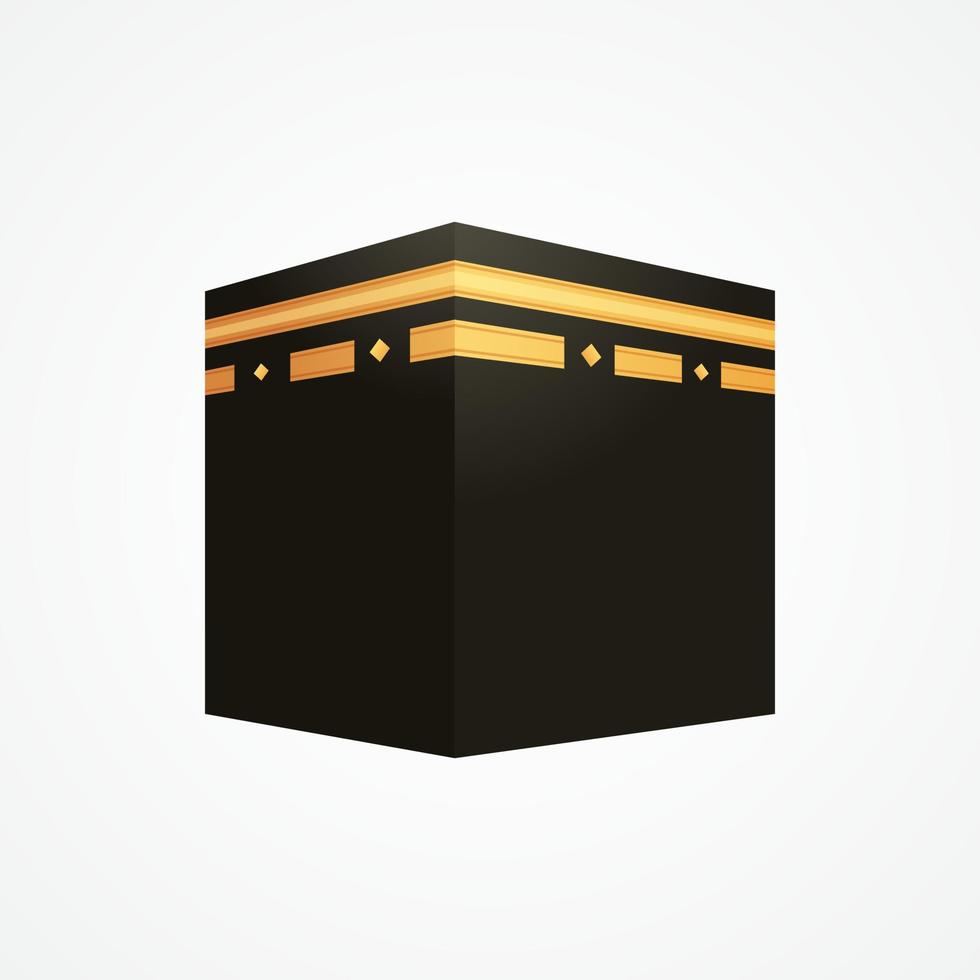 illustration du monument de la kaaba le lieu saint pour les musulmans sur fond isolé vecteur