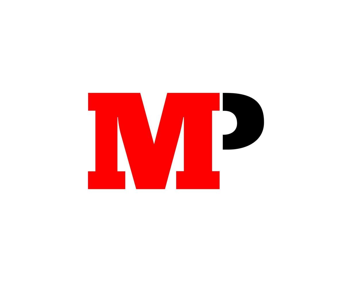 vecteur de conception de logo lettre initiale mp