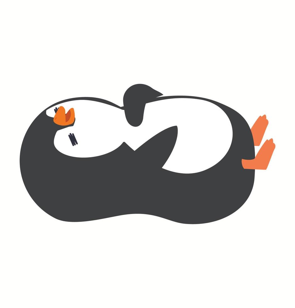 mignon petit pingouin dormir illustration vectorielle vecteur