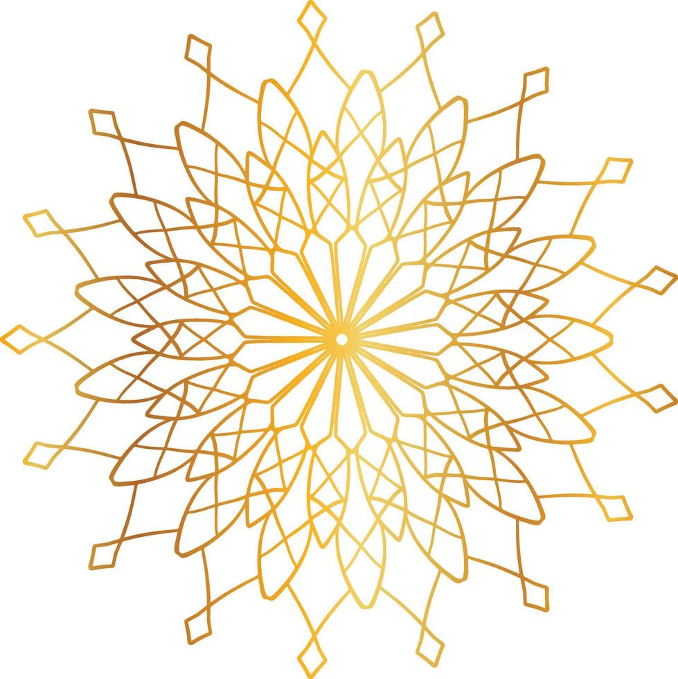 cercle, conception de mandala doré, contexte, décoration, fleur, vecteur