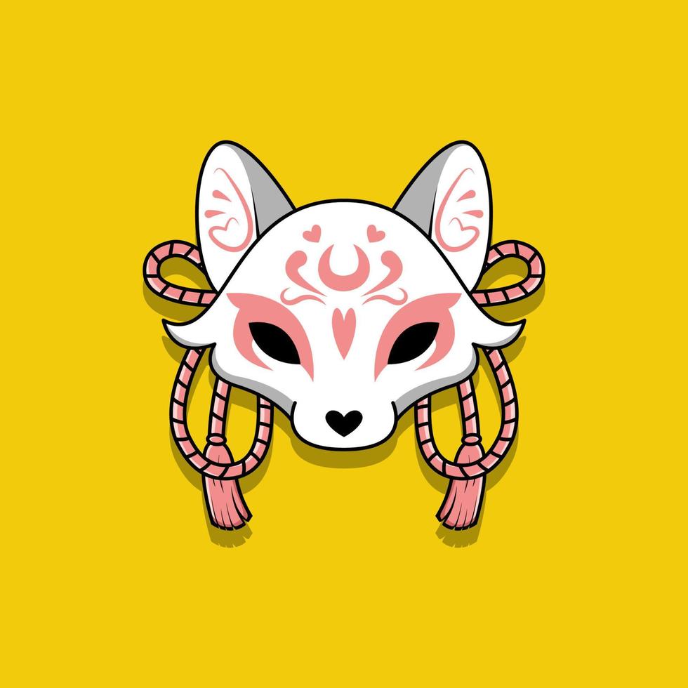 Joli masque kitsune japonais, illustration vectorielle eps.10 vecteur