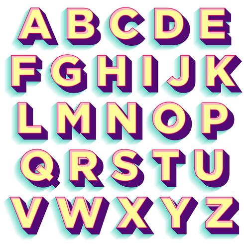 Conception de typographie audacieuse coloré vecteur