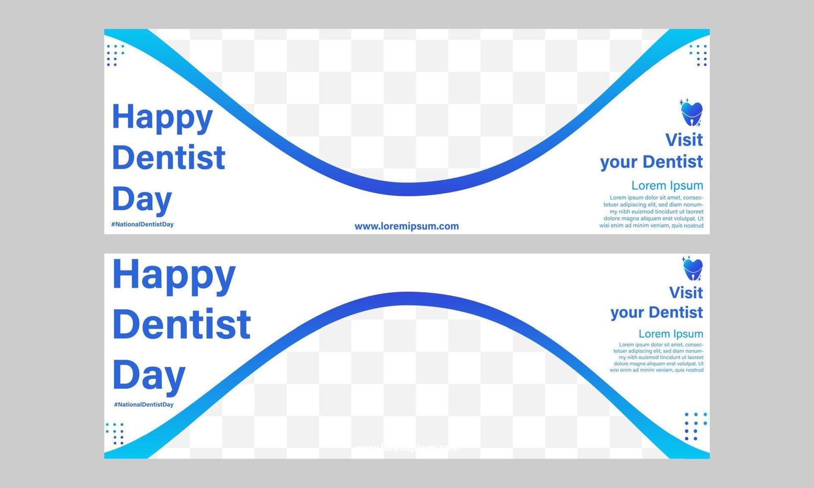 modèle de bannière horizontale heureuse journée nationale du dentiste vecteur
