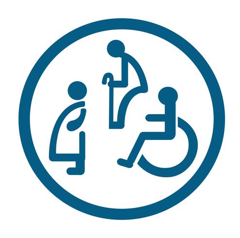 salle de bain pour personnes handicapées. signe de toilette pour handicapés vecteur