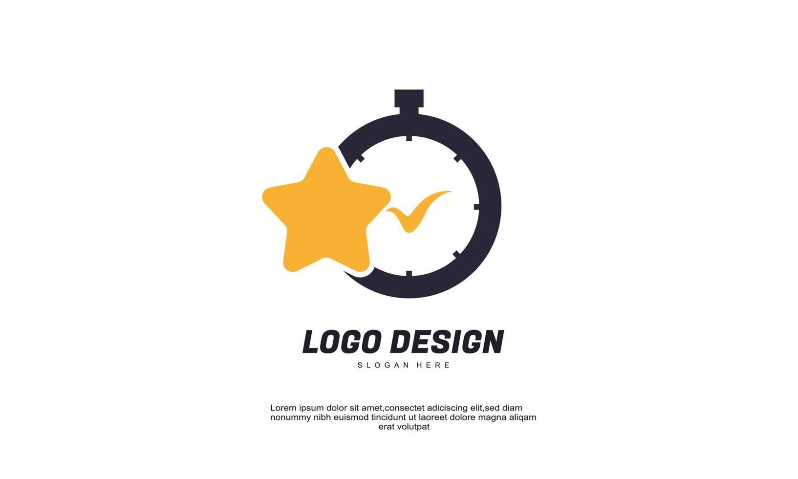 abstract time flash logo designs concept vector star et check logo designs modèle symbole icône