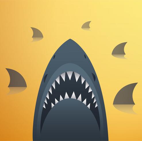 Requin vector illustration et fond de l&#39;espace