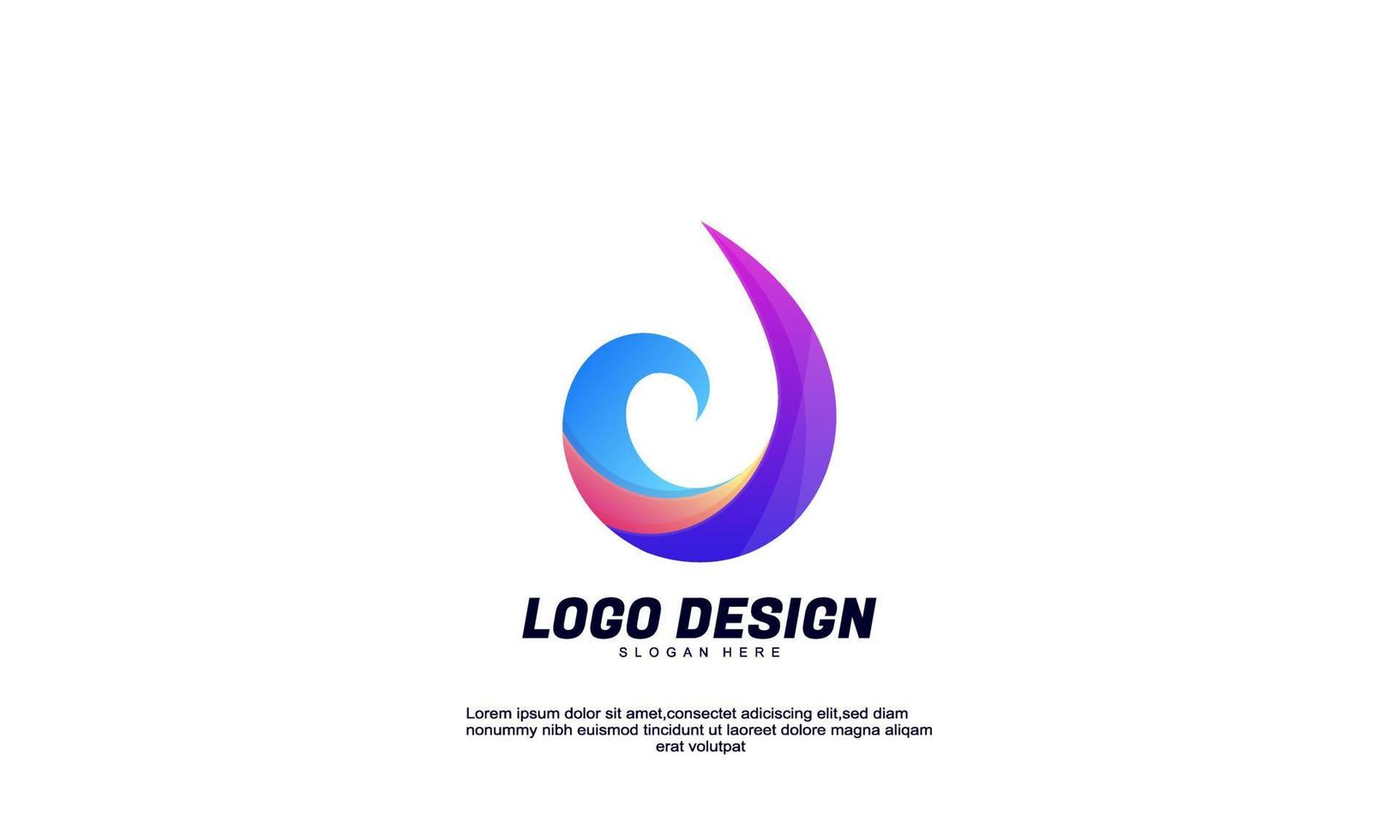 logo de flamme d'idée créative de stock génial pour les entreprises et l'entreprise modèle de conceptions de couleurs dégradées isolées vecteur