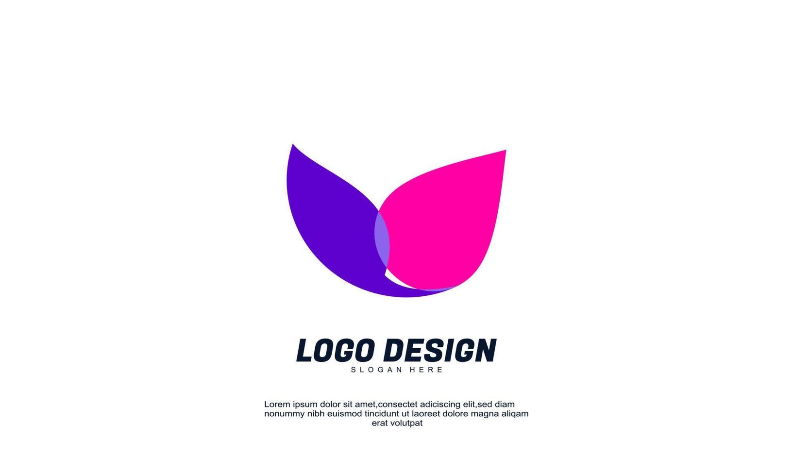 logo de conception dégradé multicolore transparent entreprise créative stock abstrait avec un design plat vecteur