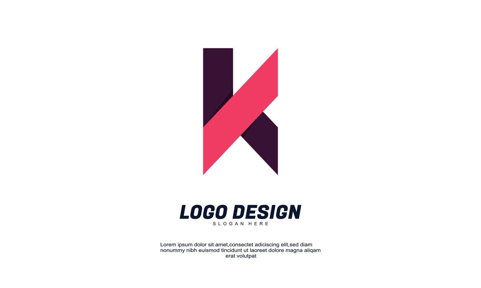 vecteur de stock abstrait moderne initial k design logo élément avec modèle de carte de visite meilleur pour l'identité et les logotypes