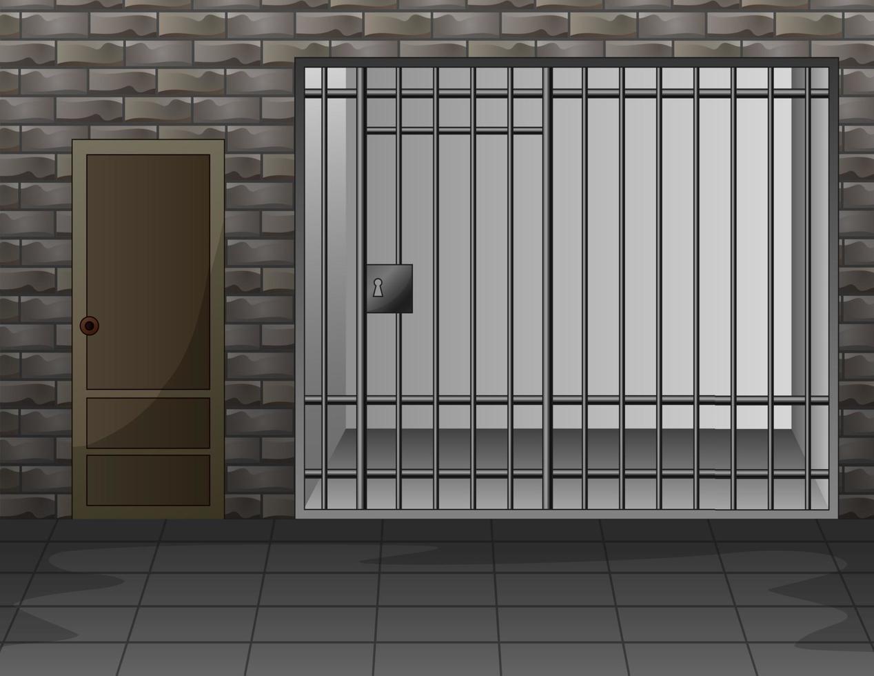 scène avec illustration intérieure de la salle de prison vecteur