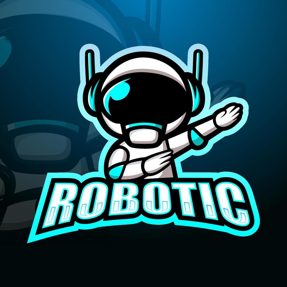 création de logo esport mascotte robotique vecteur
