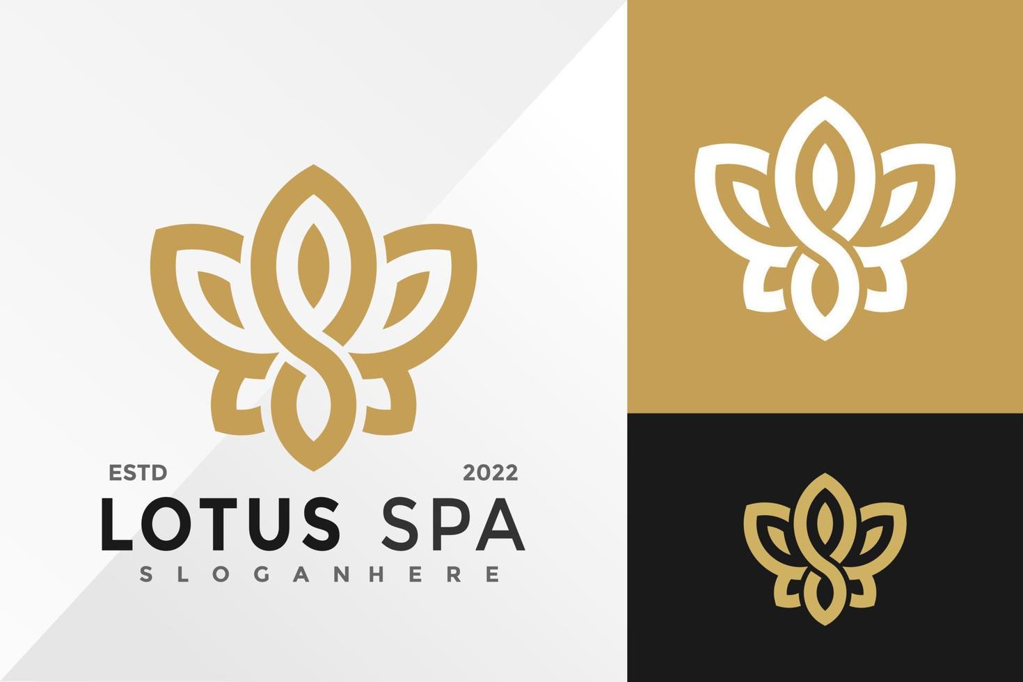 modèle d'illustration vectorielle de conception de logo spa lotus beauté vecteur