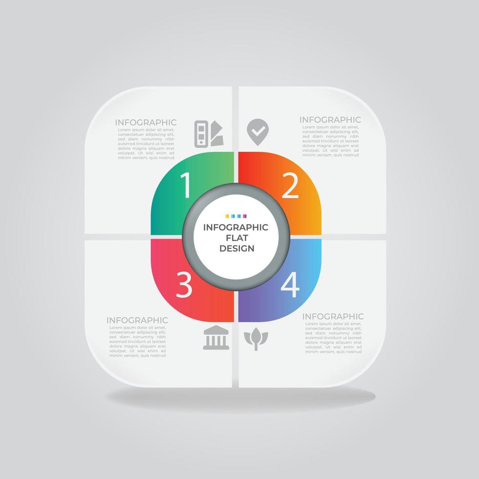 visualisation des données d'entreprise. diagramme de processus. éléments abstraits du graphique, diagramme avec étapes, options, parties ou processus. modèle d'entreprise de vecteur pour la présentation. concept créatif pour infographie.