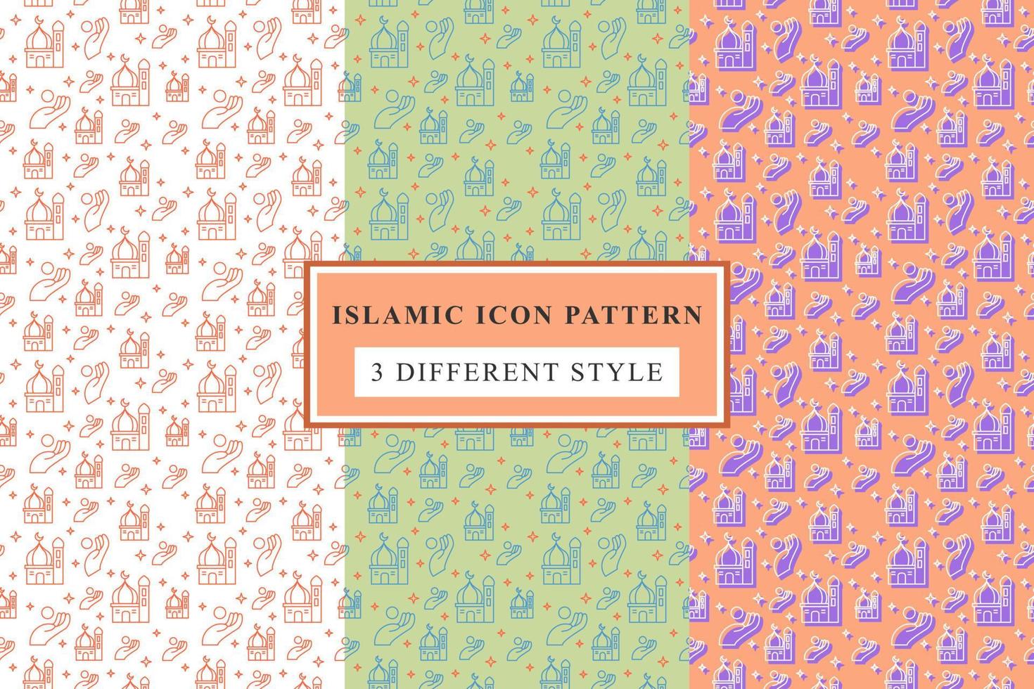 icônes de fine ligne de motif islamique sur fond blanc conception de ramadan vecteur