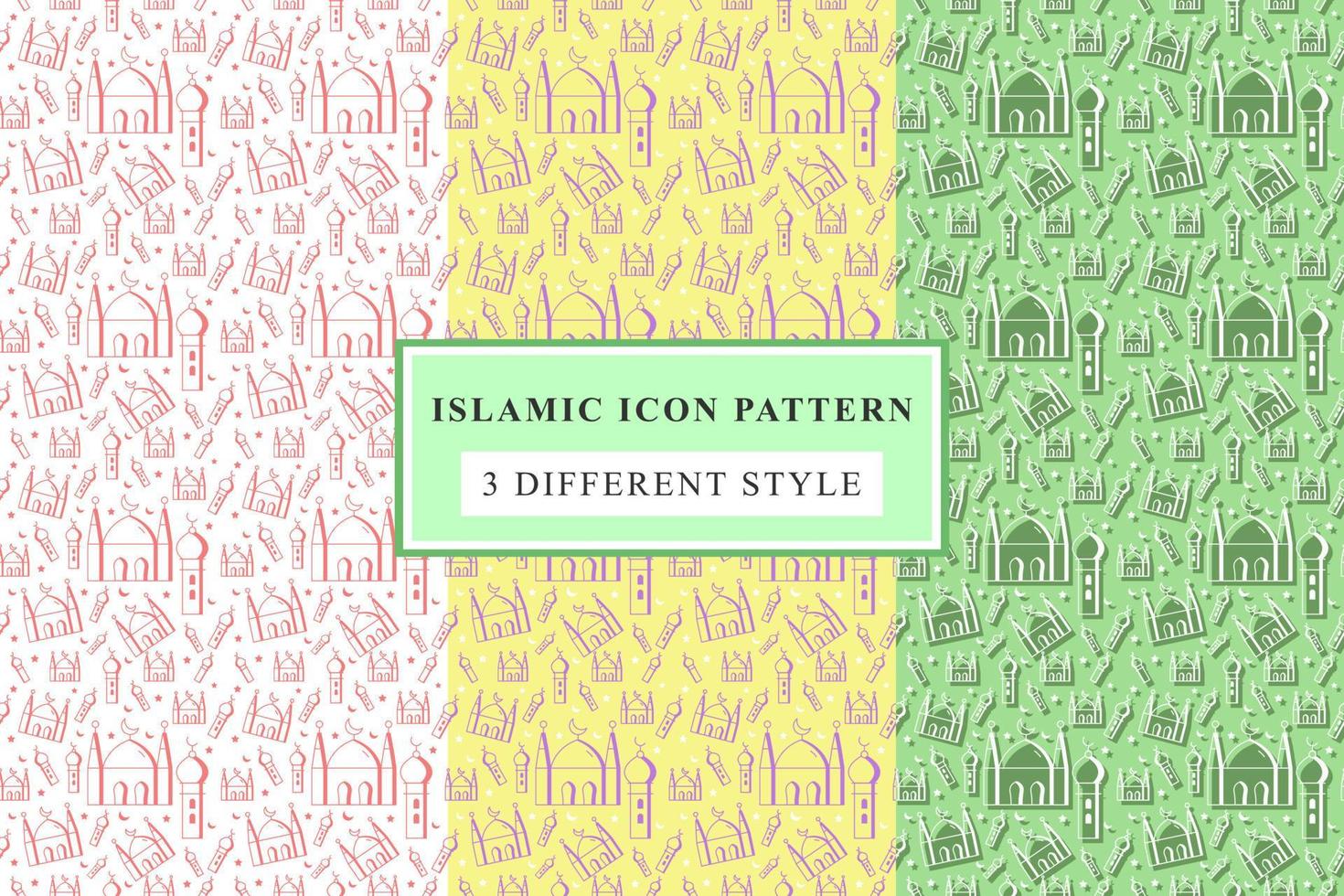 icônes de fine ligne de motif islamique sur fond blanc conception de ramadan vecteur