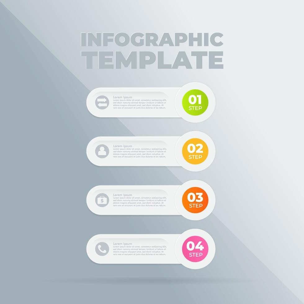 modèle de conception infographique vectoriel avec options ou étapes