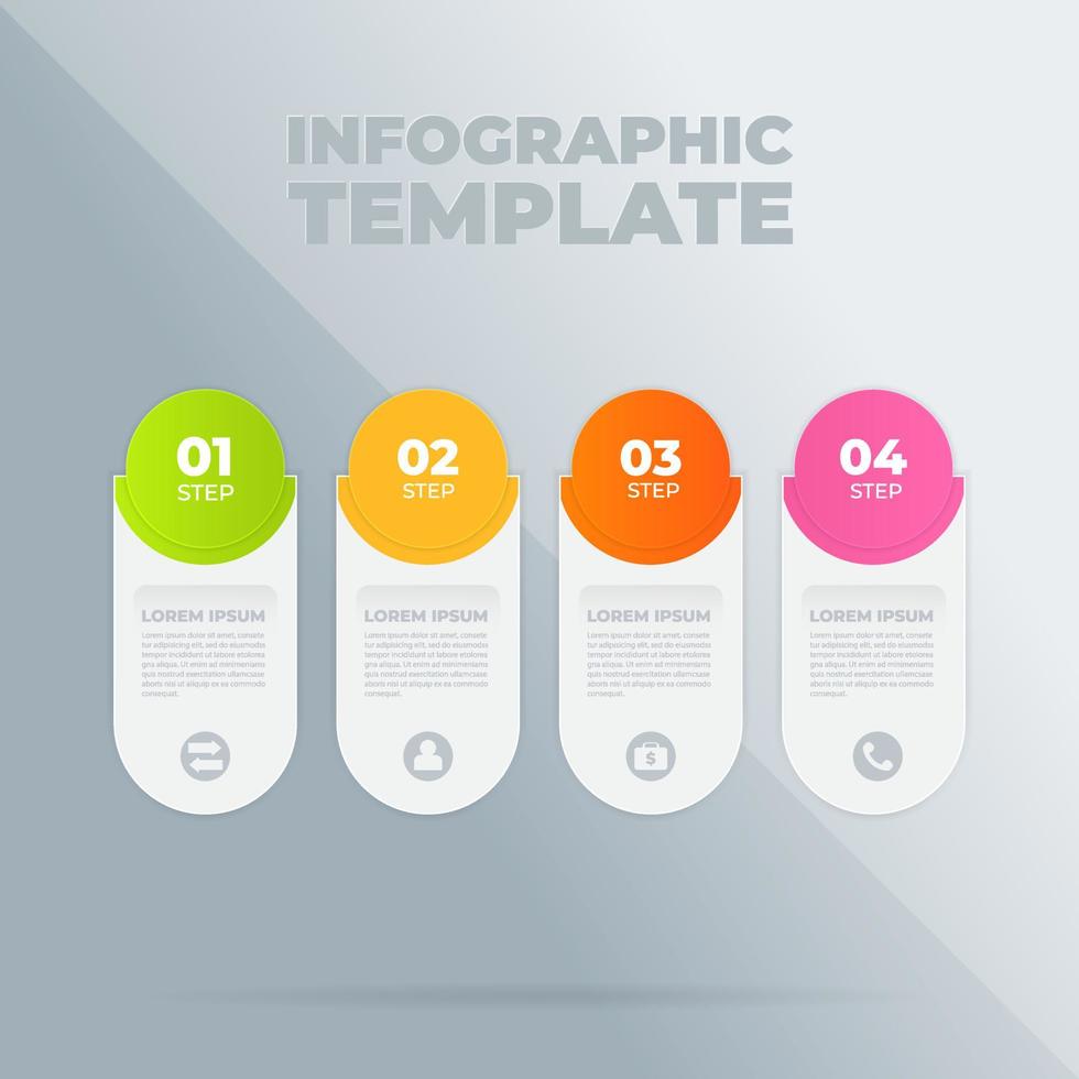 modèle de conception infographique vectoriel avec options ou étapes