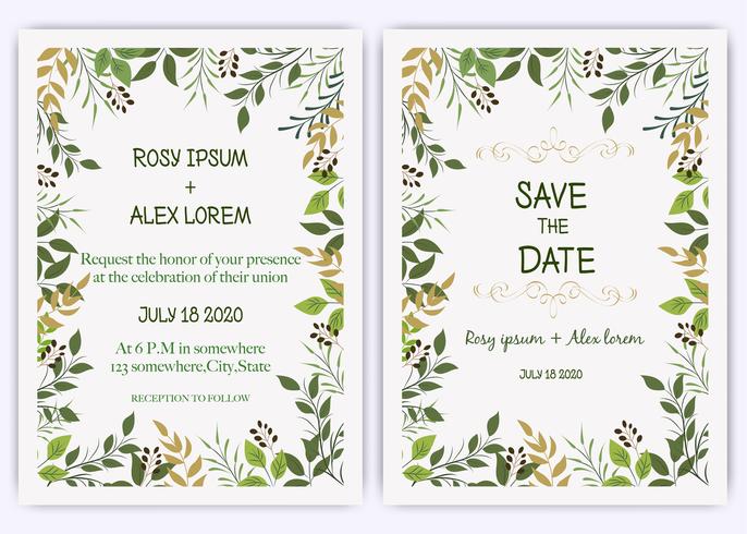 Invitation de mariage, invitation, faites gagner la carte de date avec une élégante anémone de jardin de lavande vecteur