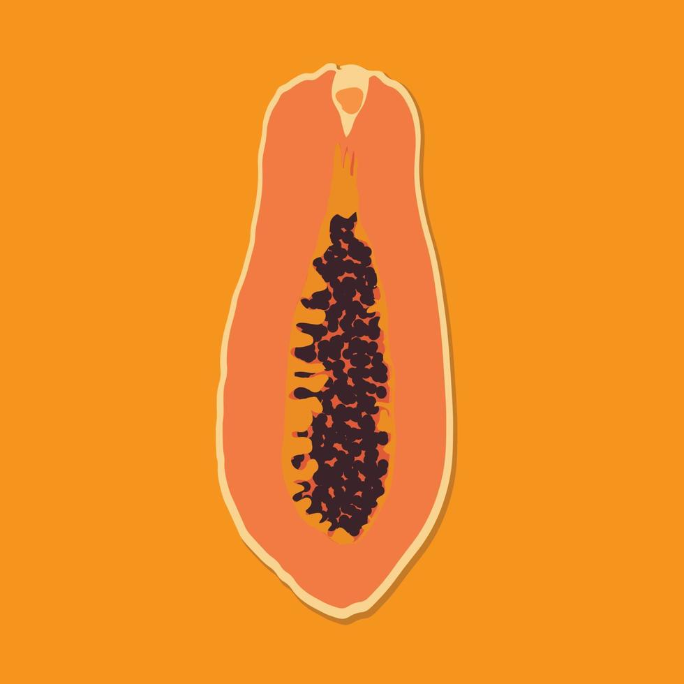 illustration de papaye à moitié coupée vecteur