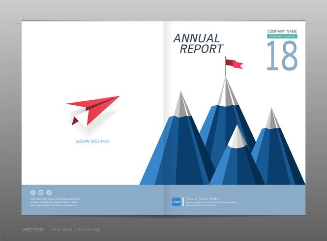 Rapport annuel de la conception de la couverture, concept de leadership et de démarrage. vecteur