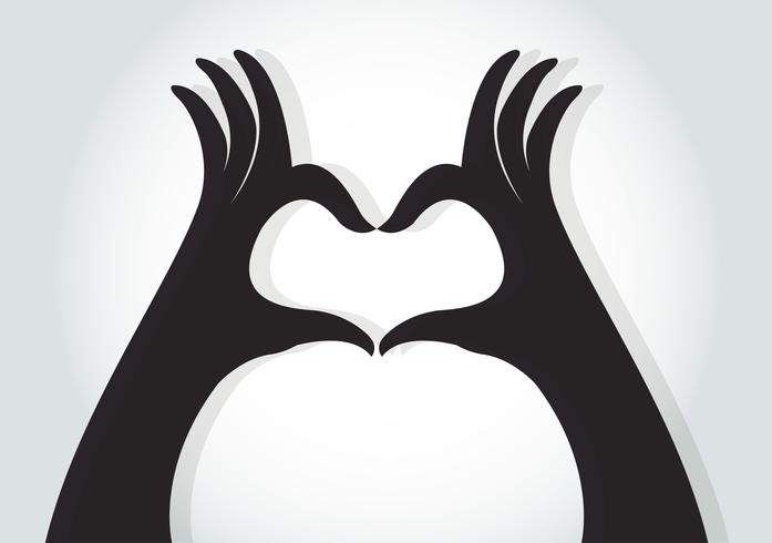 les mains font un vecteur symbole de coeur