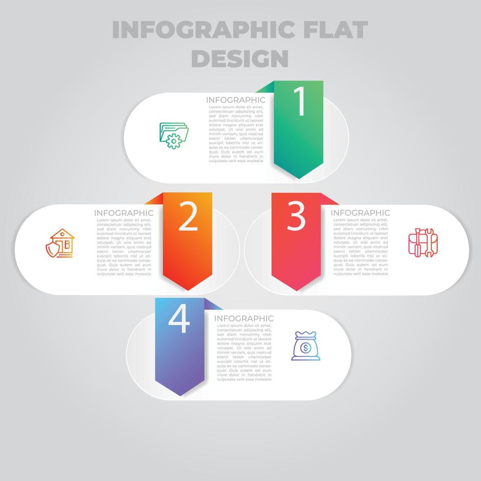 visualisation des données d'entreprise. diagramme de processus. éléments abstraits du graphique, diagramme avec étapes, options, parties ou processus. modèle d'entreprise de vecteur pour la présentation. concept créatif pour infographie.