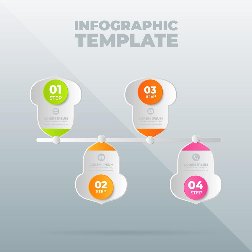 modèle de conception infographique vectoriel avec options ou étapes