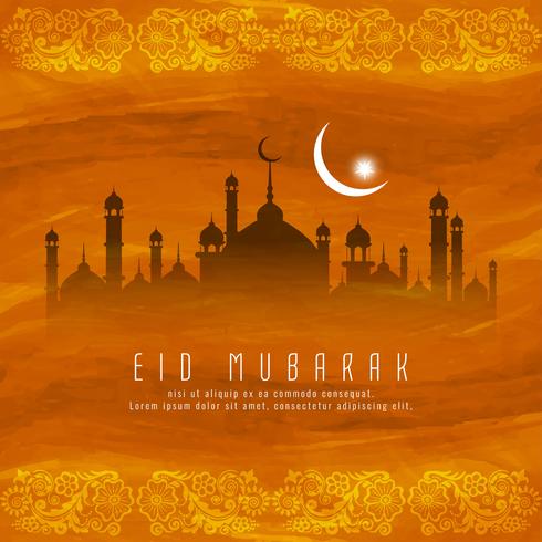 Résumé Eid mubarak fond religieux islamique vecteur