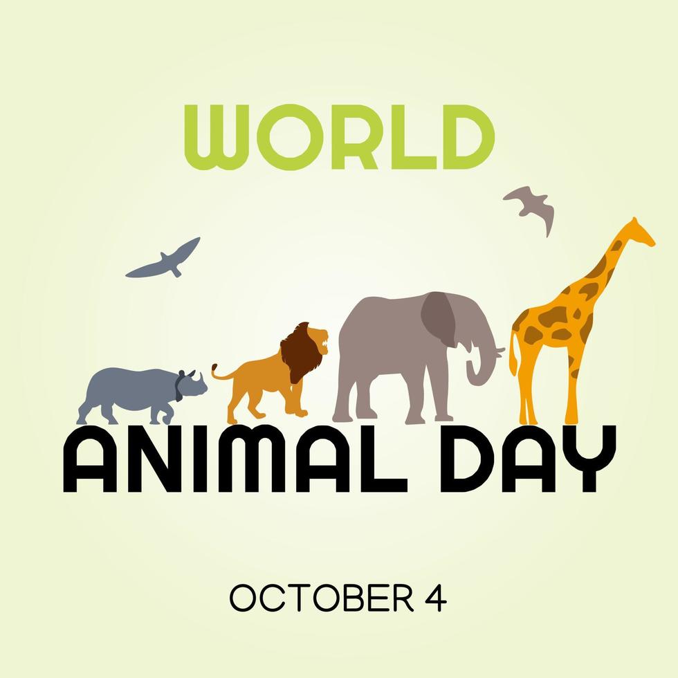 illustration vectorielle de la journée mondiale des animaux vecteur