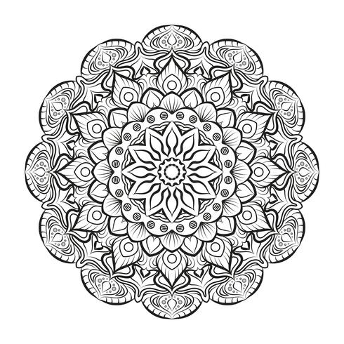 Beau mandala pour livres de coloriage pour adultes vecteur