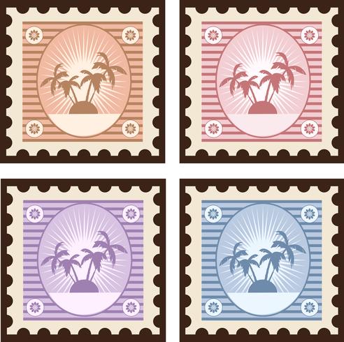 Vieux timbres vecteur