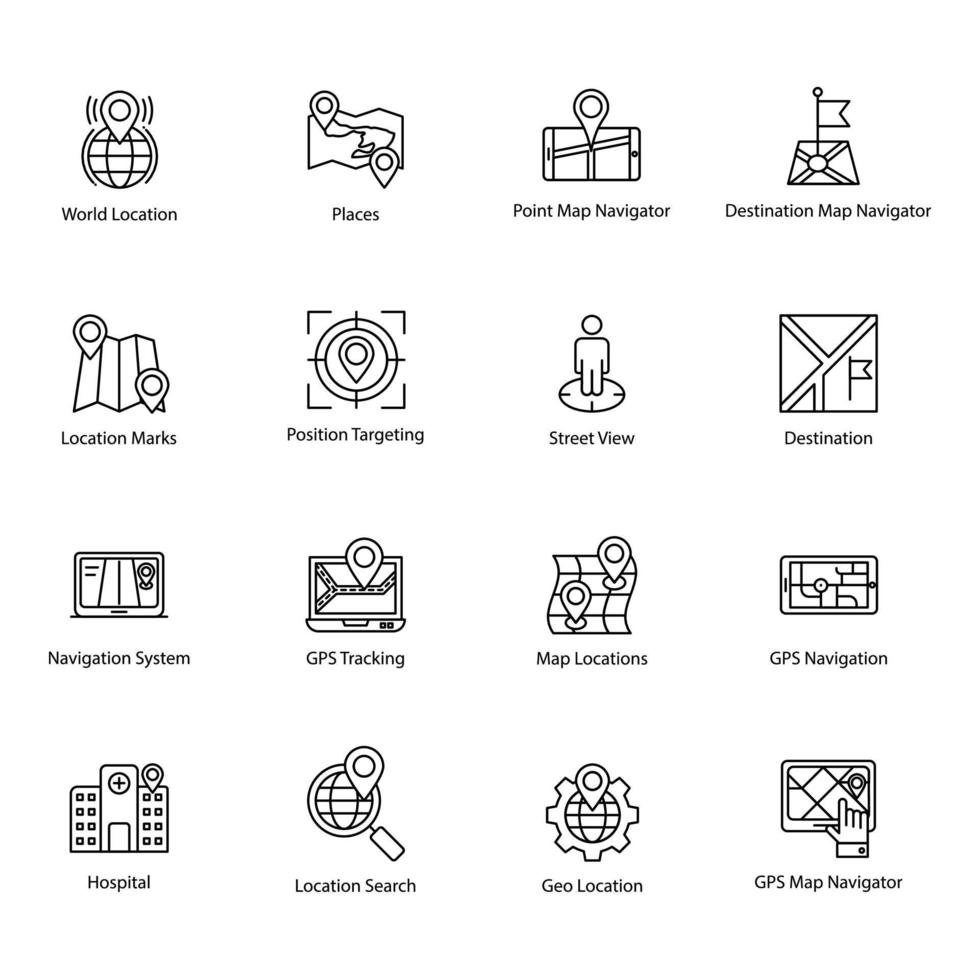 concepts de directions de localisation vecteur