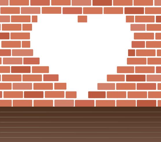 Mur de briques et de coeur espace fond art vecteur
