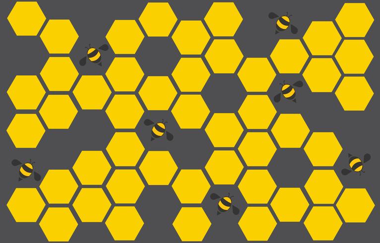 hexagone abeille design art et espace fond vecteur