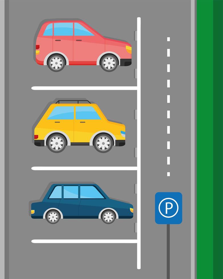 voitures de zone de stationnement vecteur