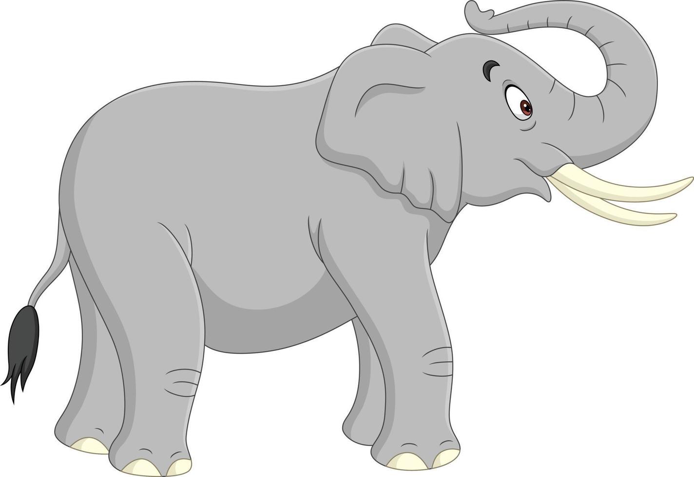 Éléphant de dessin animé isolé sur fond blanc vecteur