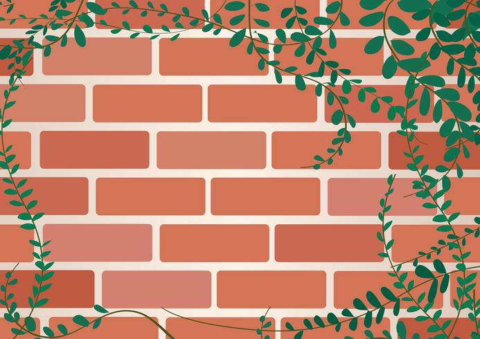 Planter des boutons de marguerite mexicaine sur le mur de briques et de l&#39;espace vecteur de l&#39;art de fond